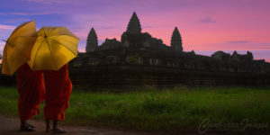 Monks of Angkor sunset